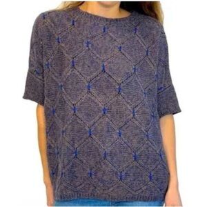 Anthropologie Moth oversized diamond stitch boxy dolman sleeve sweater S/M